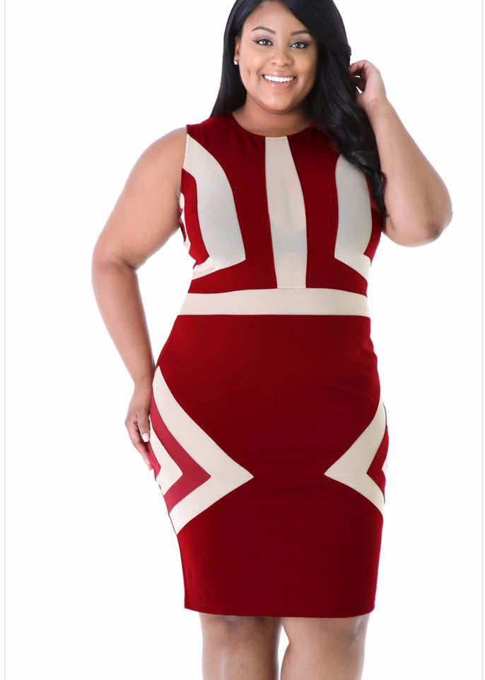 Red and White BodyCon Dress